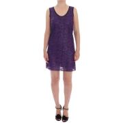 Luxe Paarse Kanten Shift Jurk Dolce & Gabbana , Purple , Dames