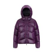 Paarse Glanzende Nylon Donsjas K-Way , Purple , Dames