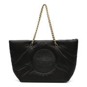 Elegante Zwarte Polyester Tote Tas Tory Burch , Black , Dames