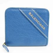 Pre-owned Leather wallets Balenciaga Vintage , Blue , Dames