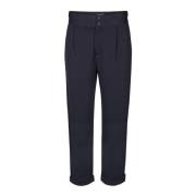 Marine Enkellange Broek met Elastische Taille Freequent , Blue , Dames