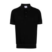 Zwarte Gebreide Polo Shirt met Standaard Brioni , Black , Heren