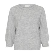 Grijze Melange Pullover Trui Kaffe , Gray , Dames