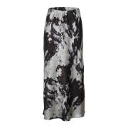 Wolkprint Rok Zwart/Zilver Kaffe , Gray , Dames