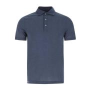 Klassieke Polo Shirt Blauw Moderne Pasvorm Fedeli , Blue , Heren