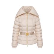 Korte donsjas met wijde hals Elisabetta Franchi , Beige , Dames