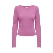 Piumo Puff Gebreide Trui Super Pink Only , Pink , Dames