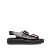 Casual Zwarte Leren Sandalen Tod's , Black , Dames