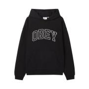 Zwarte Hoodie Collegiate Extra Heavy Obey , Black , Heren