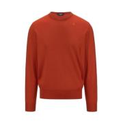 Merino Wool Crew Neck Sweater K-Way , Red , Heren