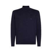 Blauwe Trui met Iconische Tape Detail Tommy Hilfiger , Blue , Heren