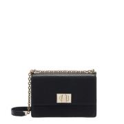 Zwarte Mini Tas met Kettingriem Furla , Black , Dames