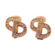 Pre-owned Metal earrings Dior Vintage , Yellow , Dames