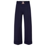 Blauwe Cropped Broek Milan Steek Liu Jo , Blue , Dames