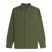 Groene Oxford Shirt Top Fred Perry , Green , Heren