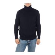 Turtle Neck Coltrui met Shadow Original-stijl Tagliatore , Blue , Here...