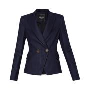 Slim Fit Pinstripe Blazer met Lurex Liu Jo , Blue , Dames