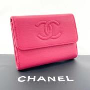 Pre-owned Leather home-office Chanel Vintage , Pink , Dames