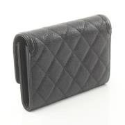 Pre-owned Leather wallets Chanel Vintage , Black , Dames