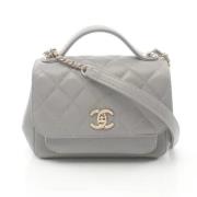 Pre-owned Leather chanel-bags Chanel Vintage , Gray , Dames