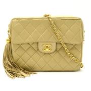 Pre-owned Leather crossbody-bags Chanel Vintage , Beige , Dames