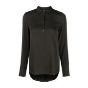 Zwarte Zijden Casual Blouse Vince , Black , Dames