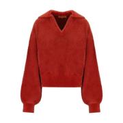 Rode Gebreide Polo Jumper Stine Goya , Red , Dames