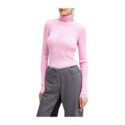 Zachte roze wollen trui met metalen details Patrizia Pepe , Pink , Dam...