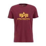 Heren Basic T-shirt Korte Mouw Alpha Industries , Red , Heren