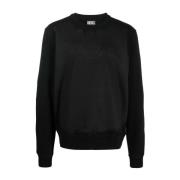 Zwart Casual Katoenen Sweatshirt Diesel , Black , Heren