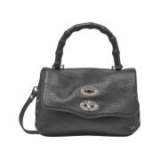 Bamboe Handvat Leren Postina Tas Zanellato , Gray , Dames