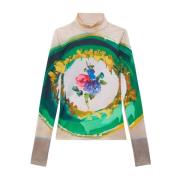 Top met grafische print geïnspireerd op Europese aristocratie Msgm , M...