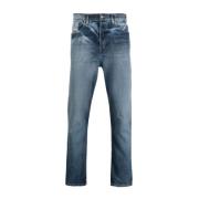 Casual Straight Blauw Katoen Elastaan Jeans Diesel , Blue , Heren