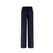 Blauwe Twill Gerecyclede Vezel Broek Herno , Blue , Dames