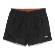 Zwarte Logo-Print Zwemshorts Ermenegildo Zegna , Black , Heren