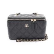 Pre-owned Leather chanel-bags Chanel Vintage , Black , Dames