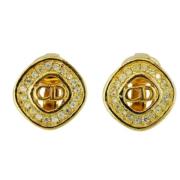 Pre-owned Metal earrings Dior Vintage , Yellow , Dames