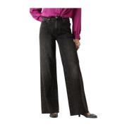 Metallic Strass Loose Fit Jeans Catwalk Junkie , Black , Dames