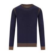 Blauwe Crewneck Trui met Gestreept Patroon Bob , Blue , Heren