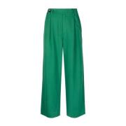 Groene Wijde Pijp Casual Broek Proenza Schouler , Green , Dames