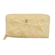 Pre-owned Leather wallets Chanel Vintage , Beige , Dames