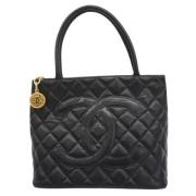 Pre-owned Leather totes Chanel Vintage , Black , Dames