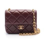 Pre-owned Leather shoulder-bags Chanel Vintage , Red , Dames