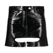 Vinyl Rok in Zwart Courrèges , Black , Dames