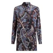 Casual Langemouw Multicolor Zijden Shirt Etro , Multicolor , Dames