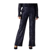 Moonshine Broek met Blauwe Pailletten Second Dames , Blue , Dames