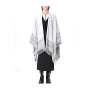 Grijze Wollen Blend Jacquard Poncho Patrizia Pepe , Gray , Dames