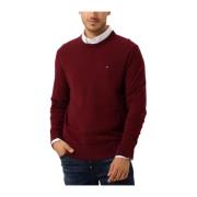 Pima Katoen Kasjmier Crew Neck Sweater Tommy Hilfiger , Red , Heren