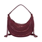 Bordeaux handtas met kettingen en strass La Carrie , Red , Dames