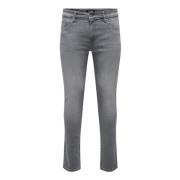 Moderne Slim Fit Jeans Only & Sons , Gray , Heren